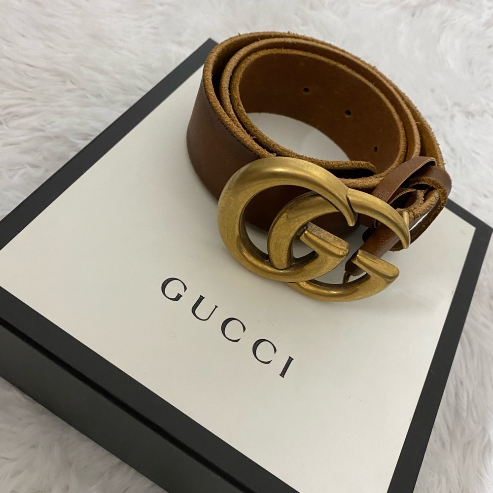 Authentic Gucci Logo Leather Belt